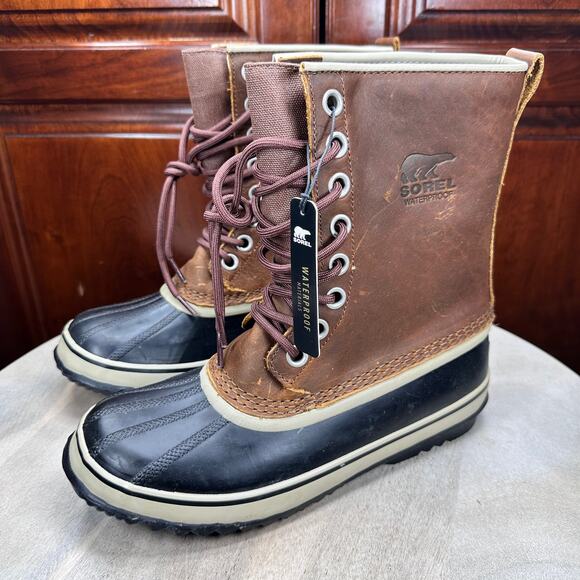Sorel Womens 1964 Premium Leather Duck Boots Size 8.5 Waterproof Winter Boot New - Picture 2 of 14